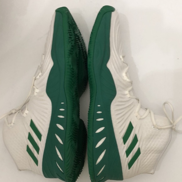 ADIDAS MIAMI HURRICANES TEAM-ISSUES WHITE & GREEN RUNNING SNEAKERS MENS SIZE 18 - Picture 12 of 16